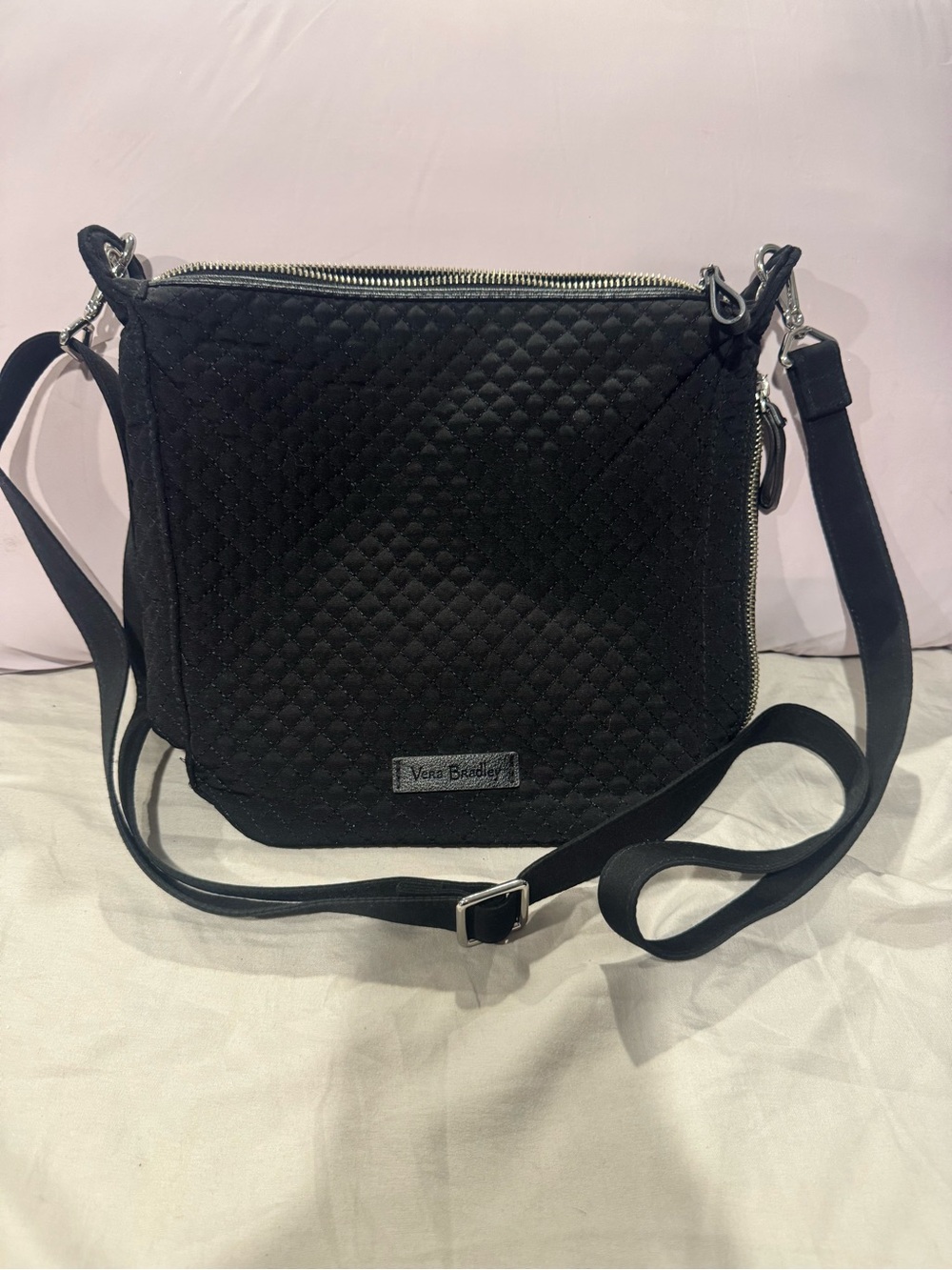 Vera Bradley Black Quilted Crossbody Shoulder Bag